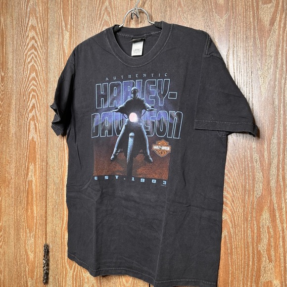 Vintage Harley Davidson Authentic Motorcycle Graphic T-Shirt Men Large Ohio 2003 - Picture 2 of 8